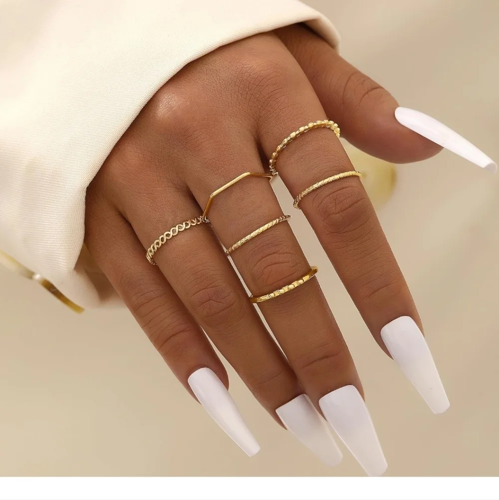 Gold Stackable Midi and Knuckle Ring Set - Women Jewelry 21 Pc
